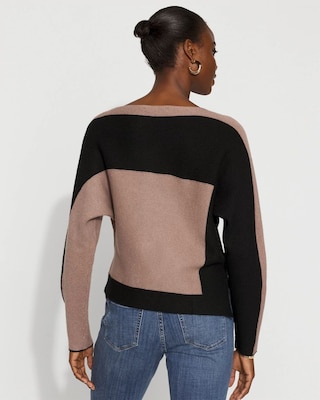 DECEMBERMAY☆ Asymmetric color knit M Asymmetric Poncho | White House Black Market